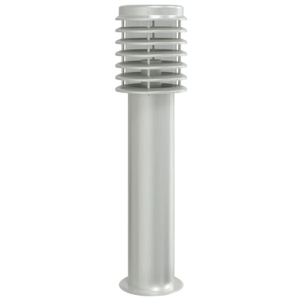 Utomhusgolvlampor 3 st silver 60 cm rostfritt stål