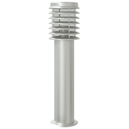 Utomhusgolvlampor 3 st silver 60 cm rostfritt stål