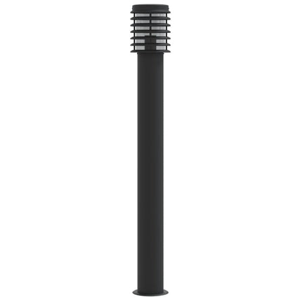 Utomhusgolvlampa svart 110 cm rostfritt stål