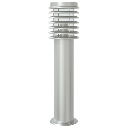 Utomhusgolvlampa med sensor silver 60 cm rostfritt stål