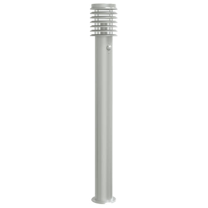 Utomhusgolvlampa med sensor silver 110 cm rostfritt stål