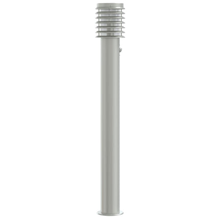 Utomhusgolvlampa med sensor silver 110 cm rostfritt stål