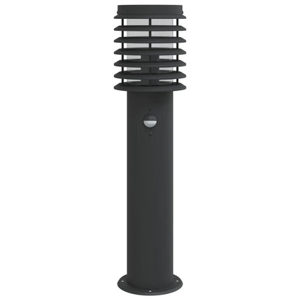 Utomhusgolvlampa med sensor svart 60 cm rostfritt stål