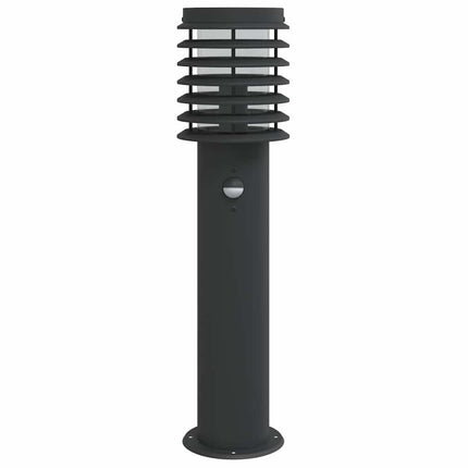 Utomhusgolvlampor med sensorer 3 st svart 60 cm rostfritt stål