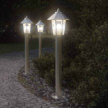 Utomhusgolvlampa silver 80 cm rostfritt stål