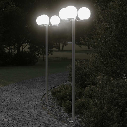 Utomhusgolvlampor 2 st silver 215 cm rostfritt stål