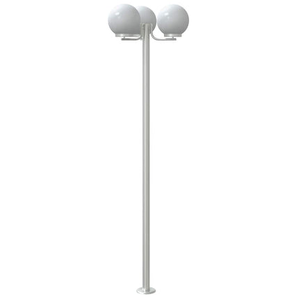 Utomhusgolvlampor 2 st silver 215 cm rostfritt stål