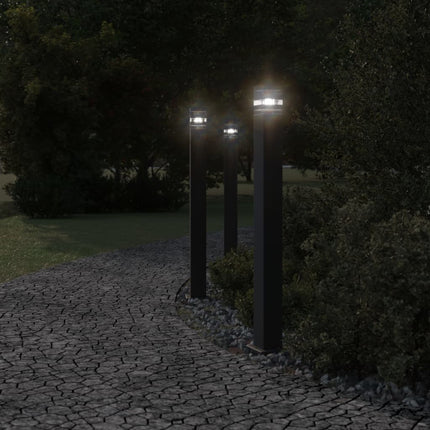 Utomhusgolvlampa svart 110 cm aluminium