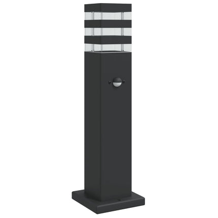 Utomhusgolvlampa med sensor svart 50 cm aluminium