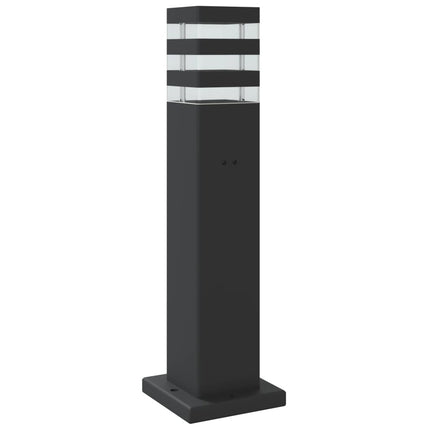 Utomhusgolvlampa med sensor svart 50 cm aluminium