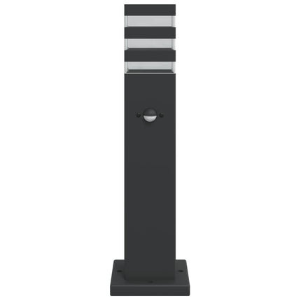 Utomhusgolvlampor med sensorer 3st svart 50 cm aluminium
