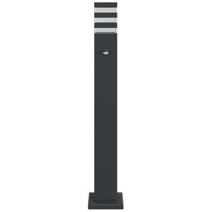 Utomhusgolvlampa med sensor svart 80 cm aluminium
