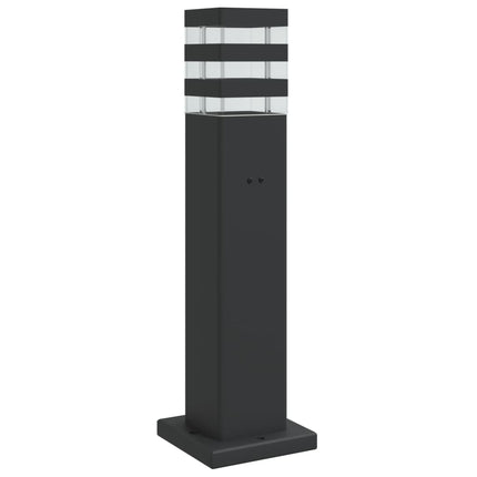Utomhusgolvlampa med eluttag svart 50 cm aluminium