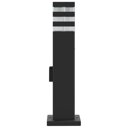 Utomhusgolvlampa med eluttag svart 50 cm aluminium