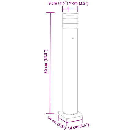 Utomhusgolvlampor med eluttag 3st svart 80 cm aluminium