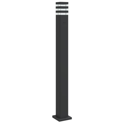 Utomhusgolvlampa med eluttag svart 110 cm aluminium