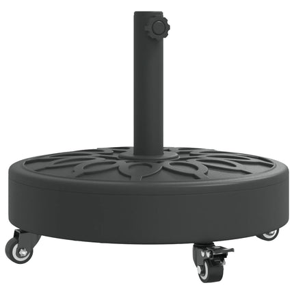 Parasollfot med hjul för Ø38 / 48 mm stolpar 27 kg rund