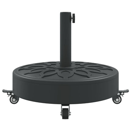 Parasollfot med hjul för Ø38 / 48 mm stolpar 27 kg rund