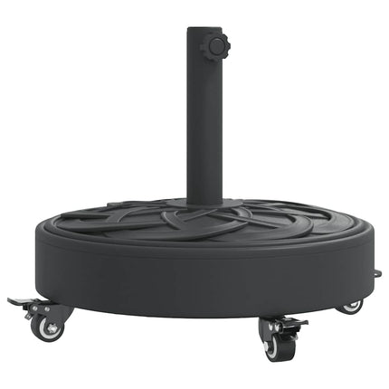 Parasollfot med hjul för Ø38 / 48 mm stolpar 27 kg rund