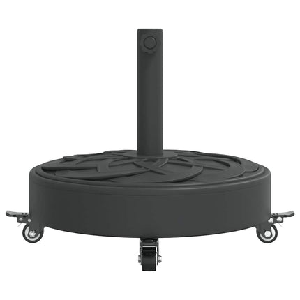 Parasollfot med hjul för Ø38 / 48 mm stolpar 27 kg rund