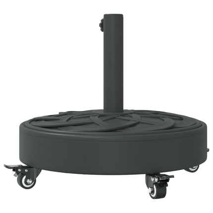 Parasollfot med hjul för Ø38 / 48 mm stolpar 27 kg rund