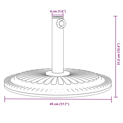 Parasollfot för Ø38 / 48 mm stolpar 12 kg rund