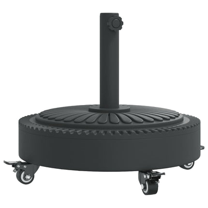 Parasollfot med hjul för Ø38 / 48 mm stolpar 27 kg rund