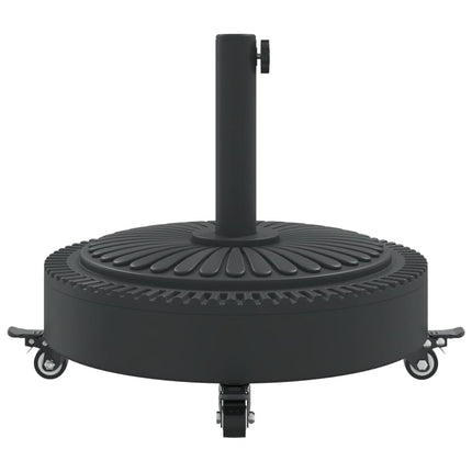 Parasollfot med hjul för Ø38 / 48 mm stolpar 27 kg rund