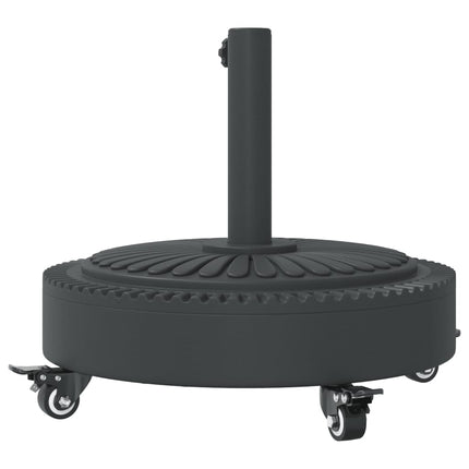 Parasollfot med hjul för Ø38 / 48 mm stolpar 27 kg rund