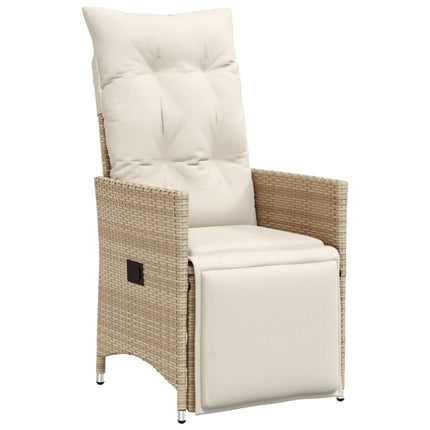 Matgrupp för trädgården med dynor 5 delar beige konstrotting