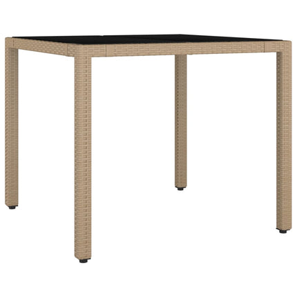 Caféset för trädgården 3 delar med dynor beige konstrotting