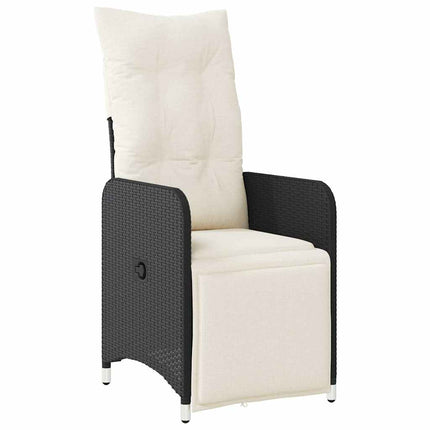 Caféset med dynor 9 delar konstrotting svart