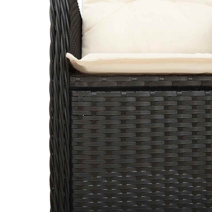 Caféset med dynor 9 delar konstrotting svart
