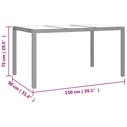 Caféset för trädgården 7 delar med dynor beige konstrotting