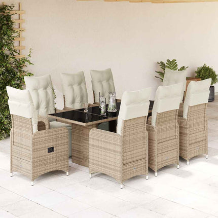 Caféset med dynor 9 delar konstrotting brun