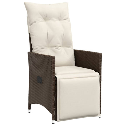 Matgrupp för trädgården med dynor 11 delar brun konstrotting