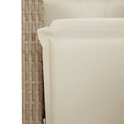 Matgrupp för trädgården med dynor 11 delar beige konstrotting