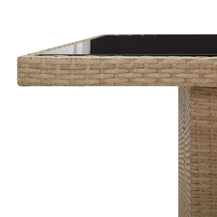 Matgrupp för trädgården med dynor 11 delar beige konstrotting