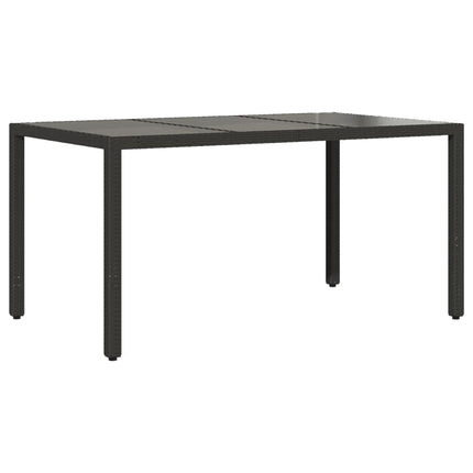 Matgrupp för trädgård med dynor 5 delar svart konstrotting&glas