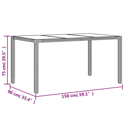 Matgrupp för trädgård med dynor 7 delar svart konstrotting&glas
