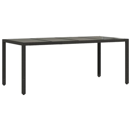 Matgrupp för trädgård med dynor 7 delar svart konstrotting&glas