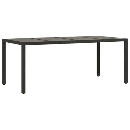 Matgrupp för trädgård med dynor 9 delar svart konstrotting&glas