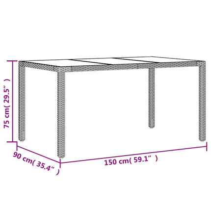 Matgrupp för trädgård med dynor 7 delar svart konstrotting&glas