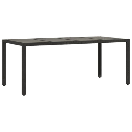 Matgrupp för trädgård med dynor 7 delar svart konstrotting&glas