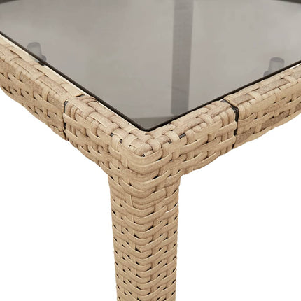 Matgrupp för trädgård med dynor 5 delar beige konstrotting&glas