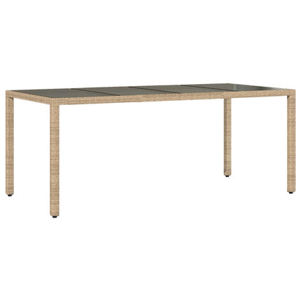 Matgrupp för trädgård med dynor 7 delar beige konstrotting&glas