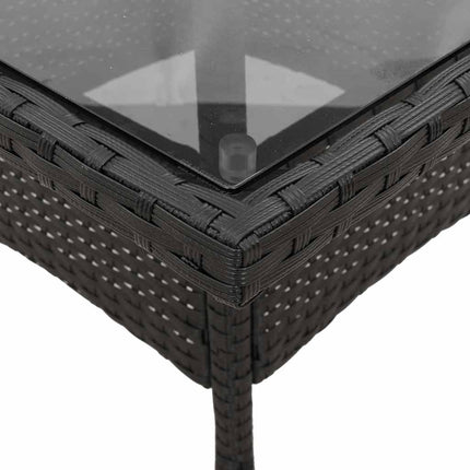Matgrupp för trädgård med dynor 5 delar svart konstrotting&glas