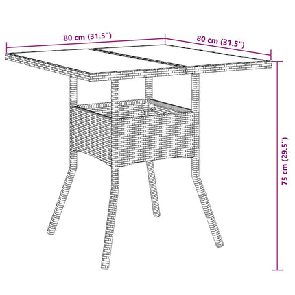 Matgrupp för trädgård med dynor 5 delar svart konstrotting&glas