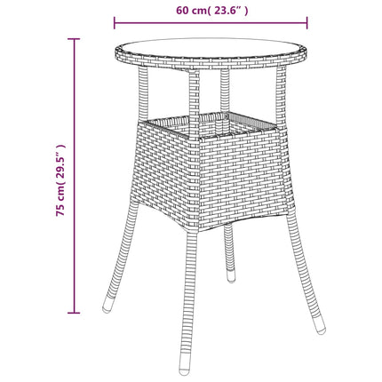 Matgrupp för trädgård med dynor 3 delar beige konstrotting&glas