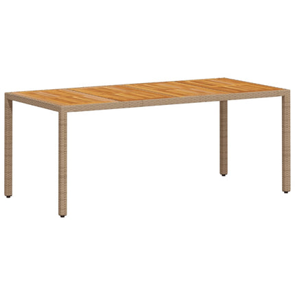 Matgrupp för trädgården med dynor 9 delar beige konstrotting